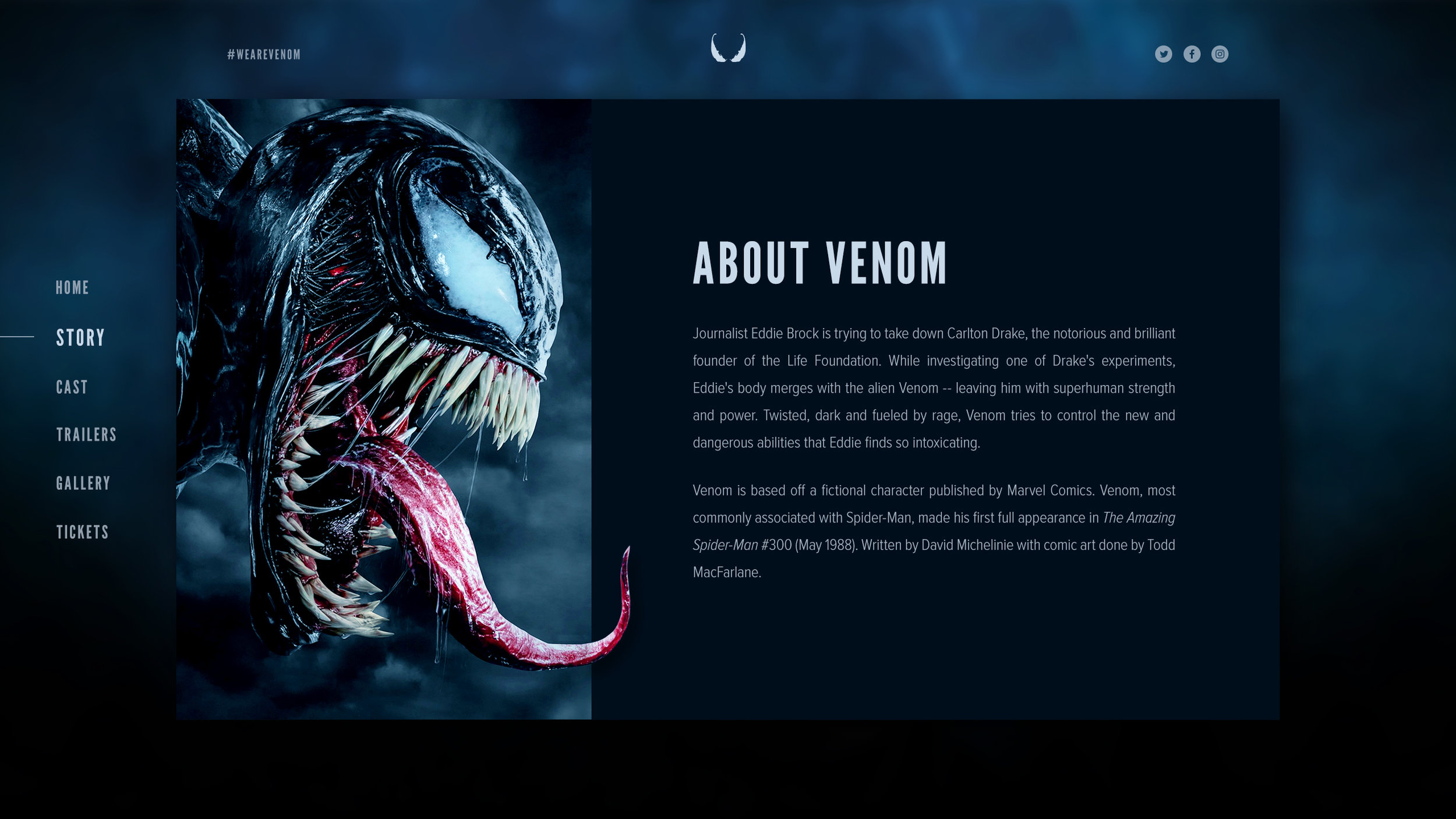 Venom Website — Eric Witt // Art Director + Designer