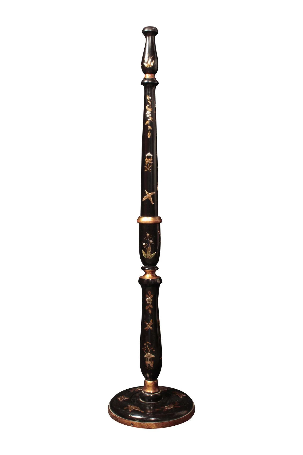 Black Chinoiserie Floor Lamp