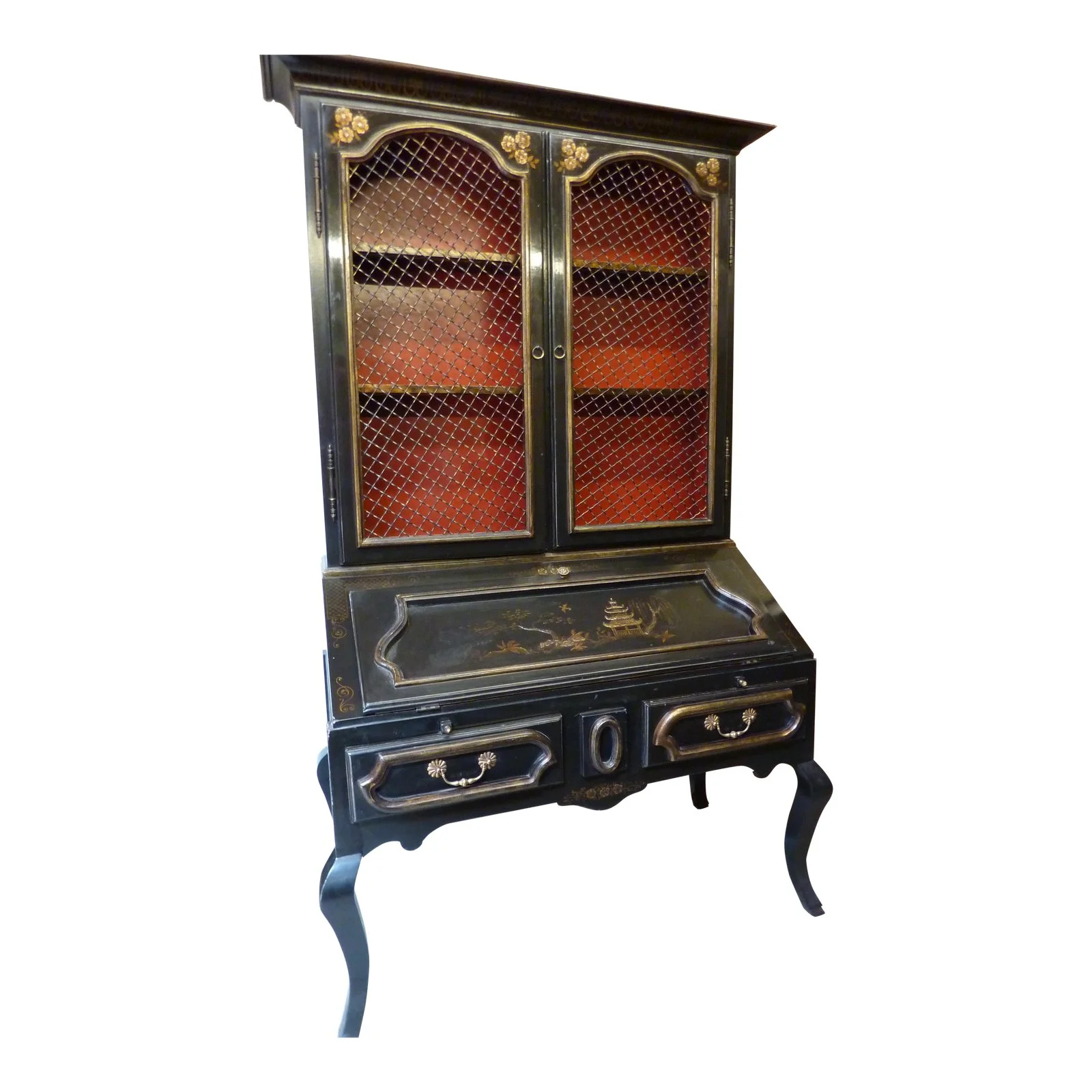 Chinoiserie Secretaire/Bookcase