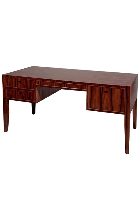 Modern Kneehole Desk with Macassar Ebony Wood