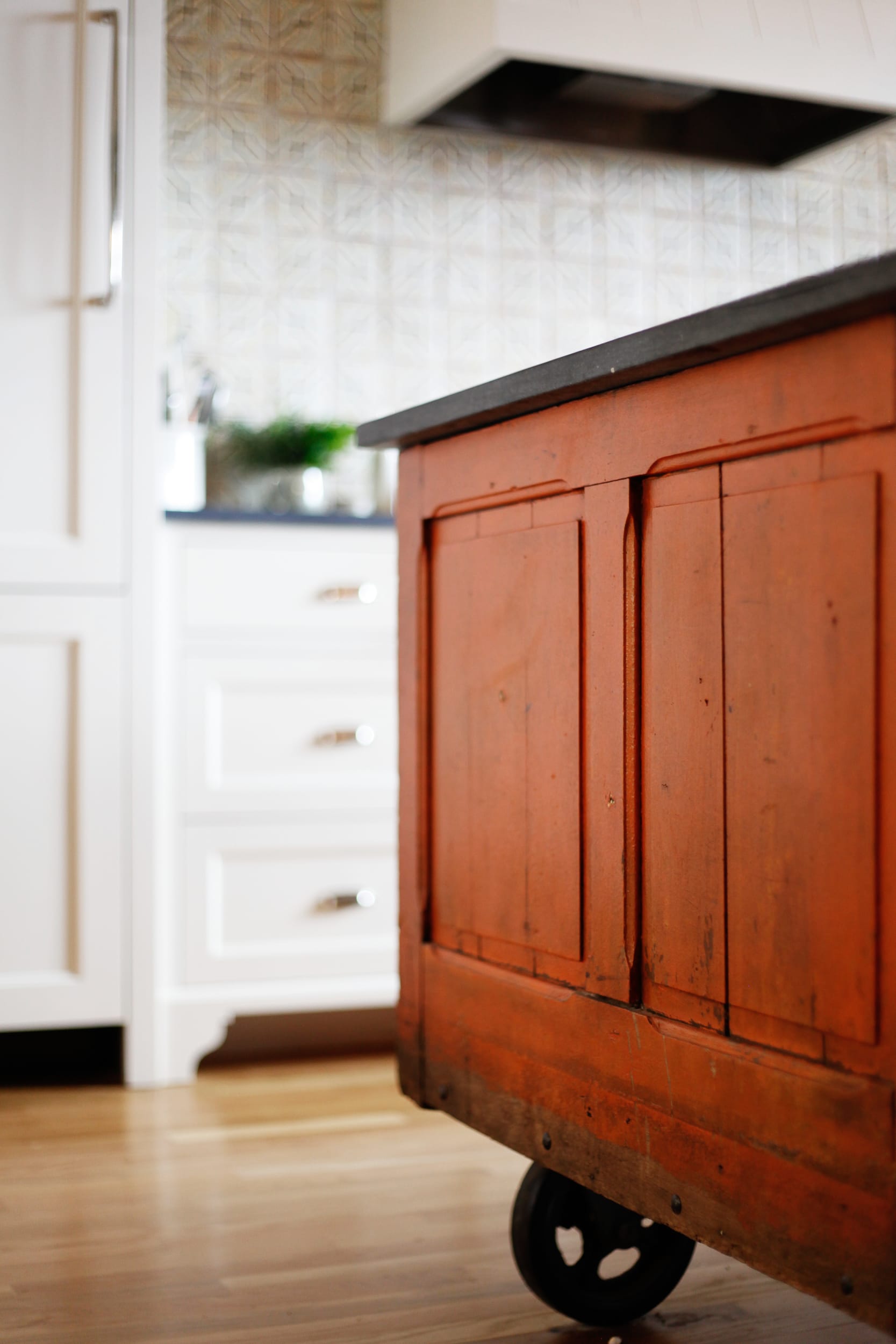 Kitchen island on wheels