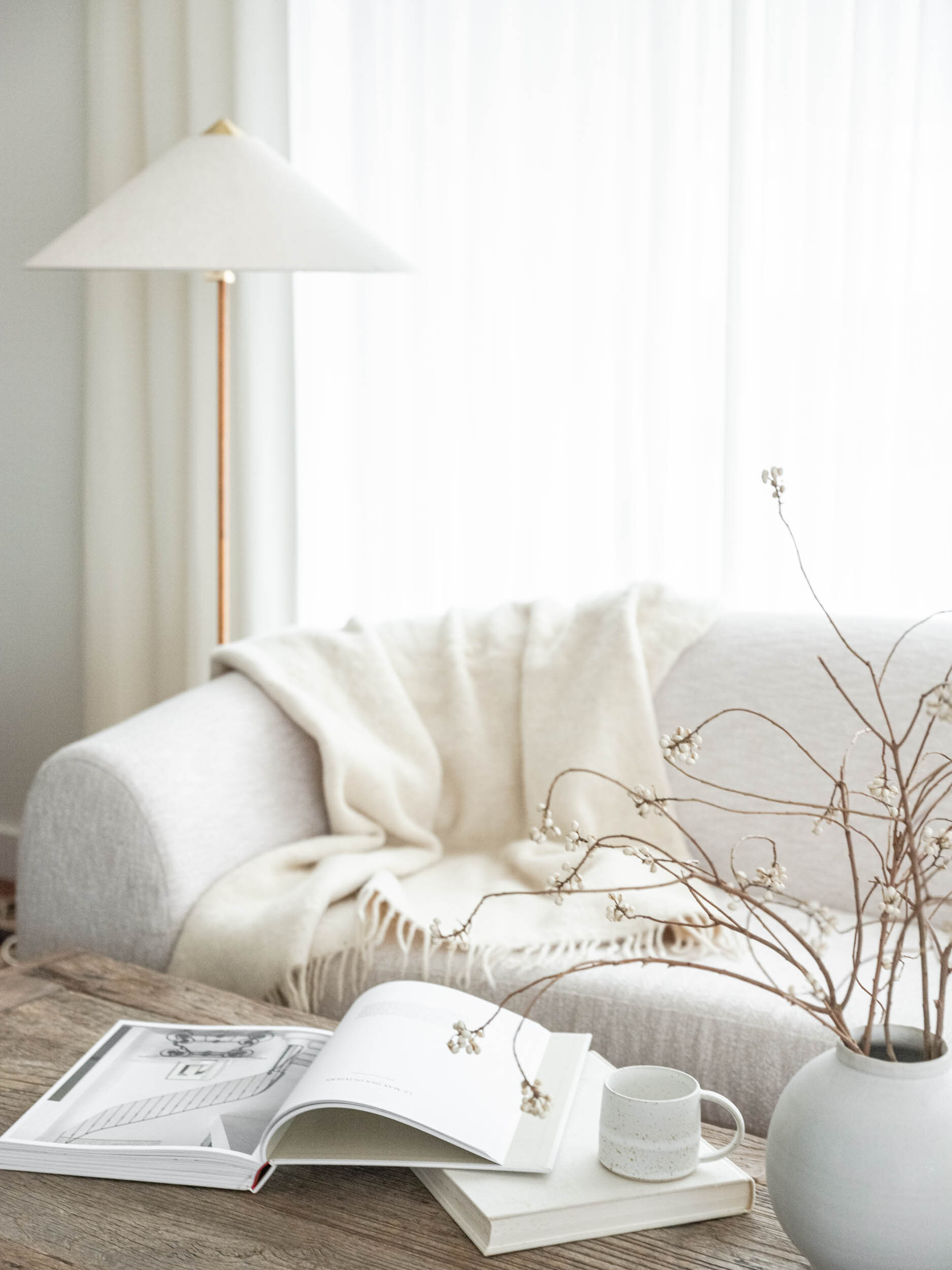 soothing white textural decor elements