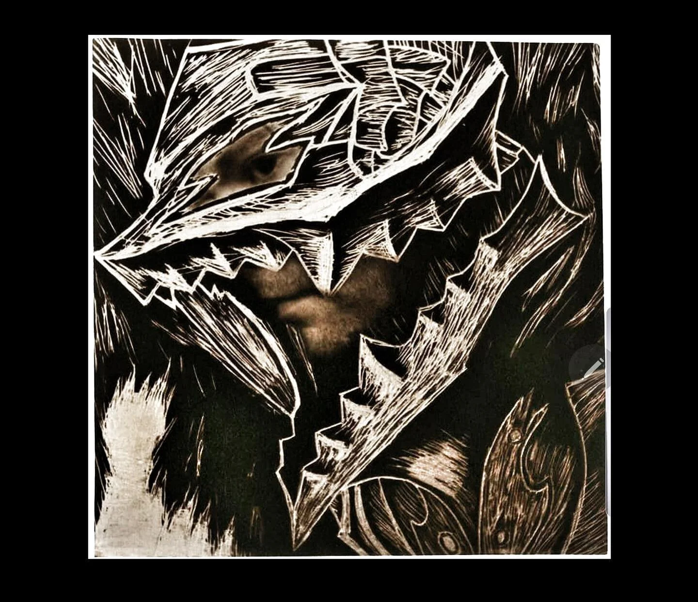 I&rsquo;ve been feeling a lot of negative energy surrounding me. Just have to keep moving forward one step at a time. 

The original was a van dyke brown print made by taking a photo of a wood block carving I made and then taking a self portrait. I m