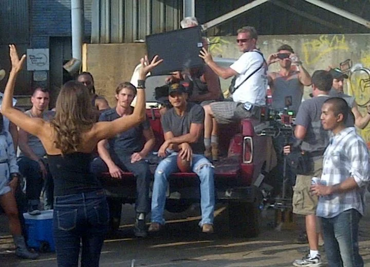 Shooting with Tim McGraw for his music video