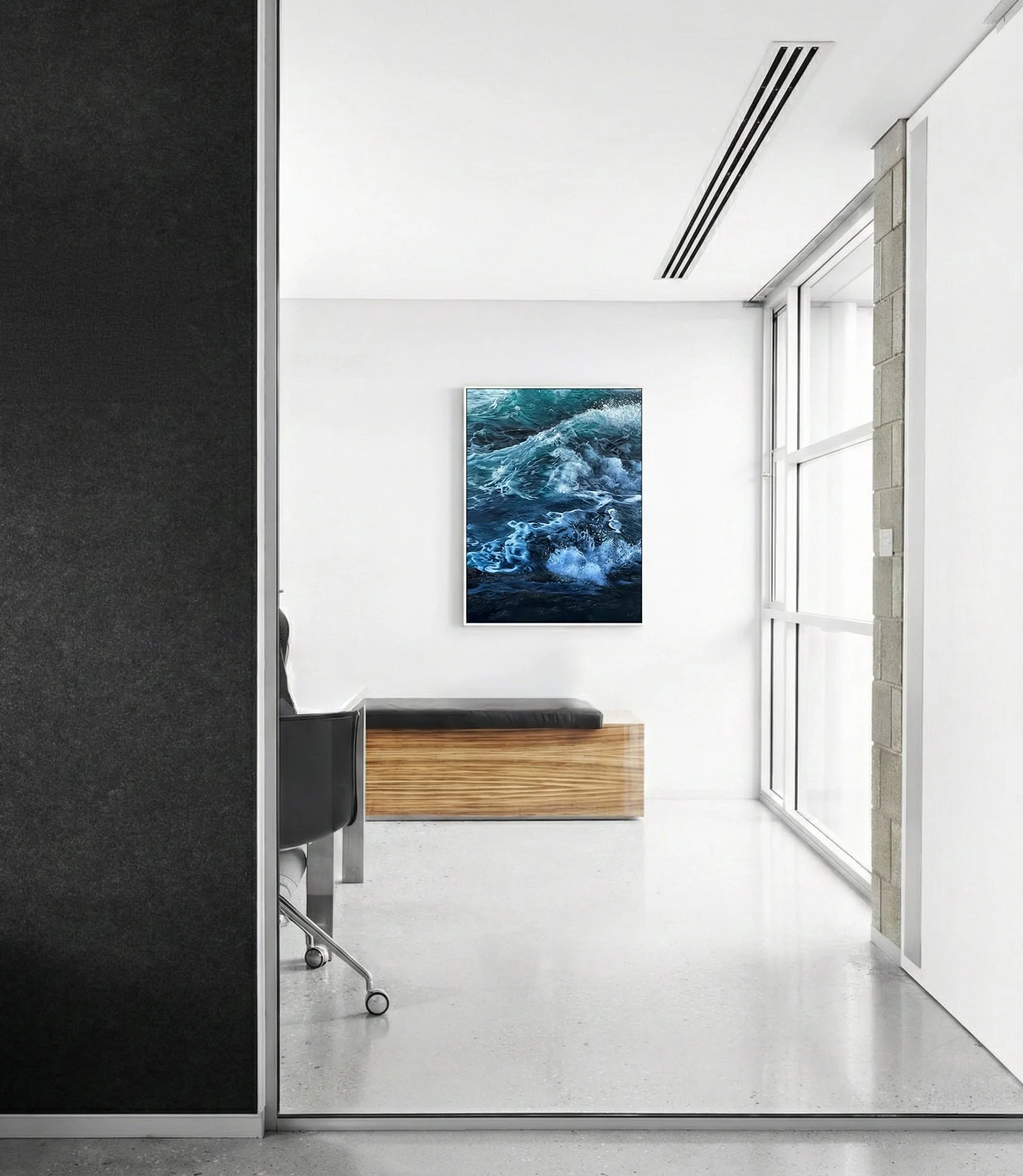 Painting of waves in Architects office studio