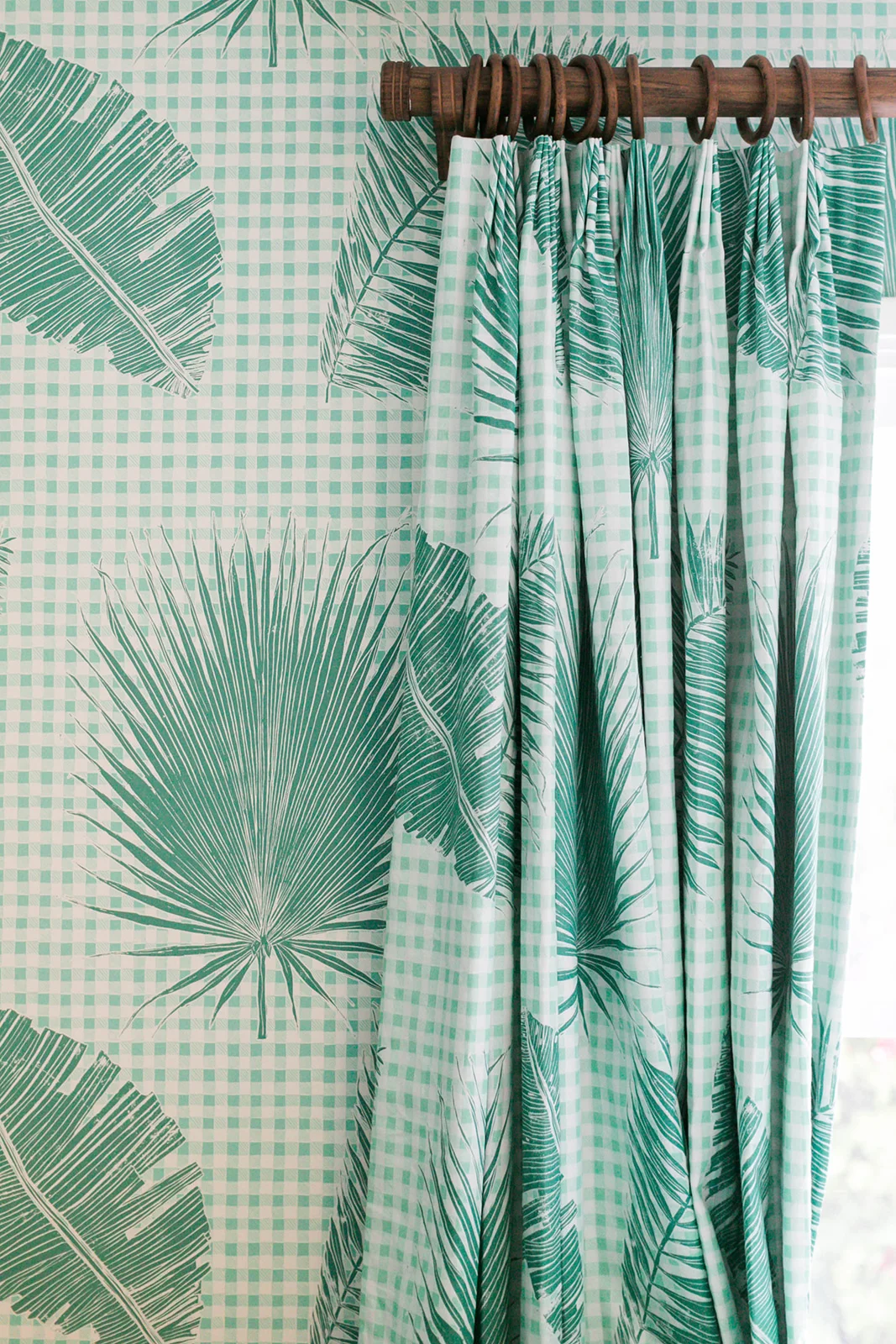 Gingham Jungle Fabric in Jade, Interiors by Sharon Lee, Photo by Mekina Saylor