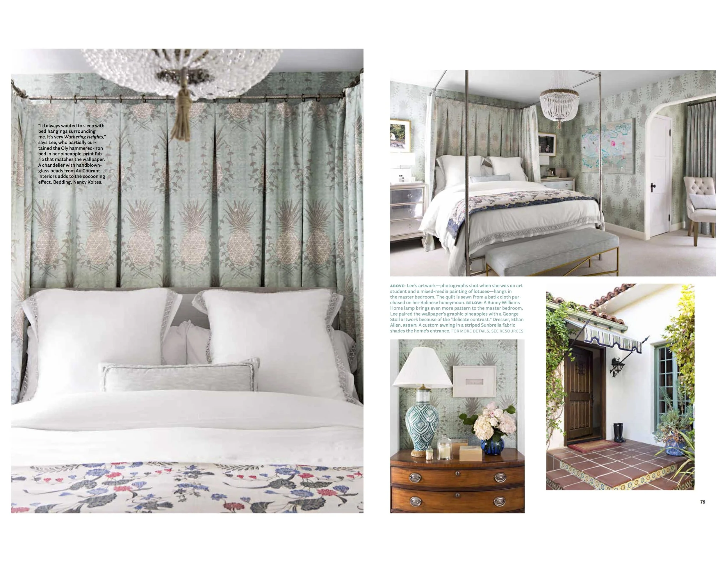 Sharon Lee founder of Krane Home's Spanish Bungalow featured across 8 pages of House Beautiful April 2018 Writer: Kathleen Renda, Photographer: Karyn Millet