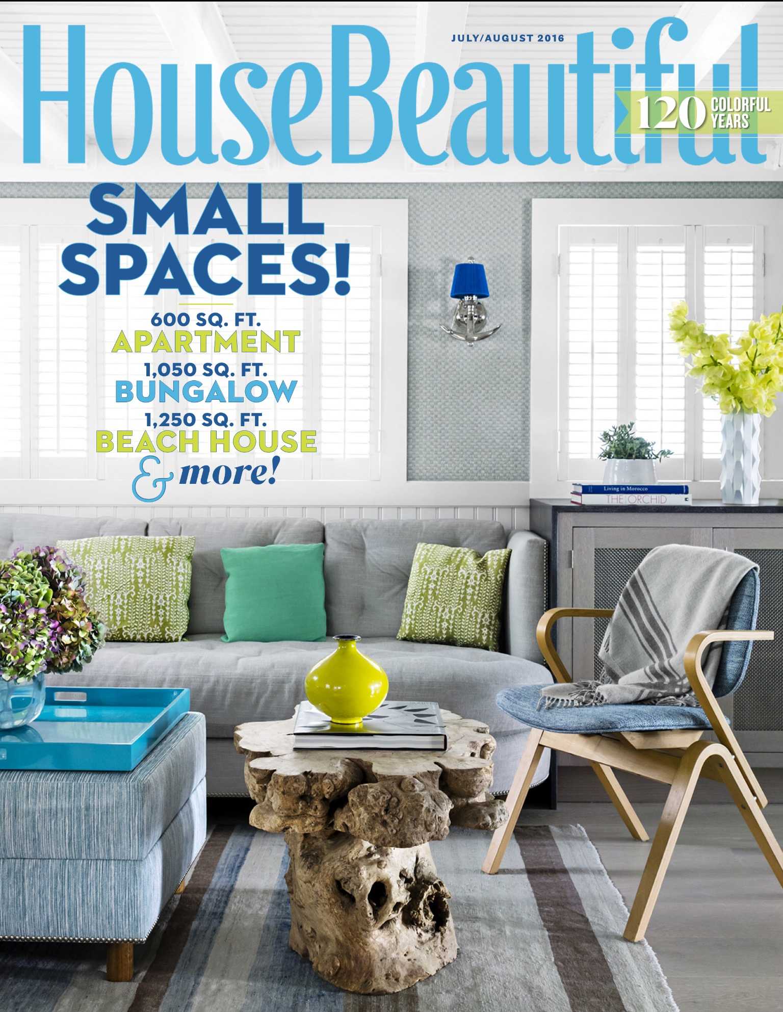 House Beautiful, July/August 2016 Krane Home Royal Pineapple wallpaper in Gold featured in "Tropical Punch" by Orli Ben-Dor