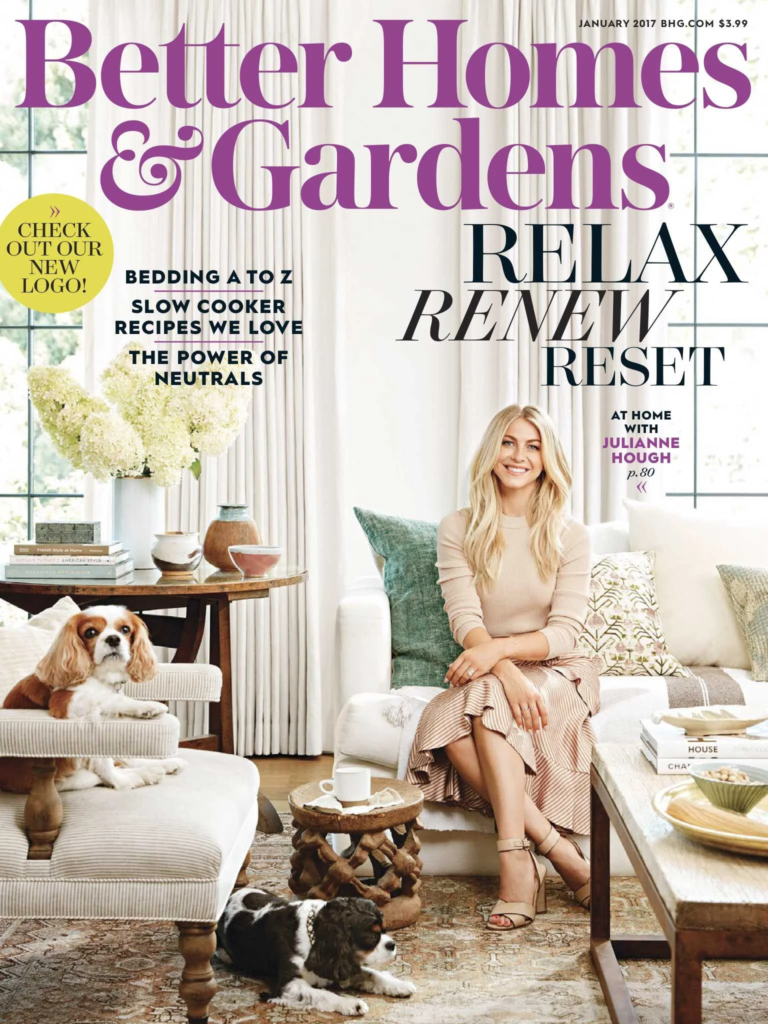 BETTER HOMES & GARDENS, January 2017 Krane Home Banana Leaf in Navy wallpaper featured in Heather Hogan Roberts' home in the January 2017 Better Homes and Gardens