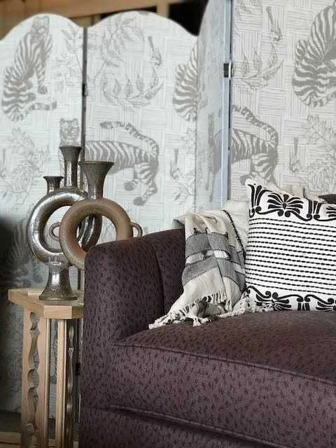 Tiger & Magpie Wallpaper in Dune, Interiors by Cloth & Kind