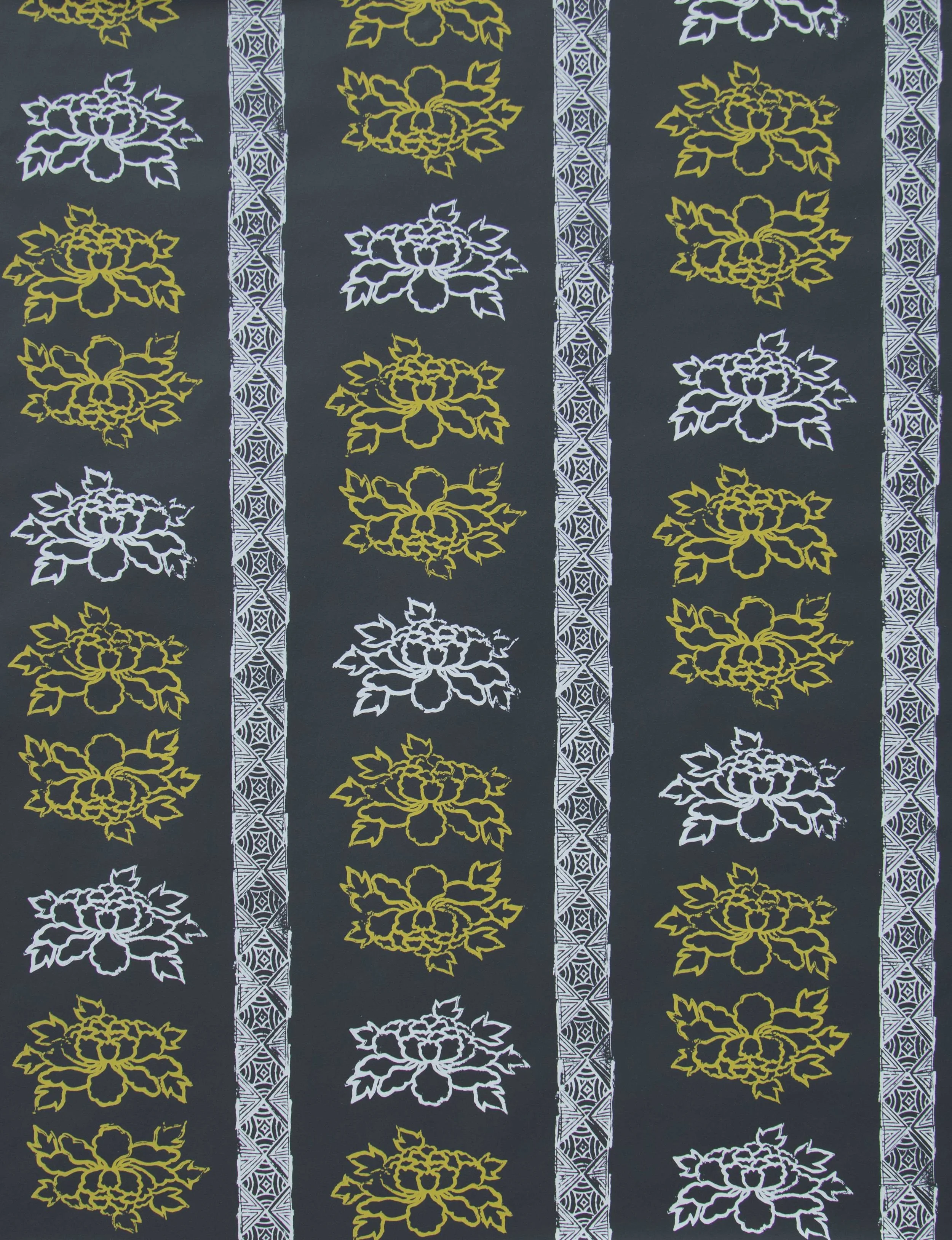 Floral Stripe in Night Lemon, SL140-04