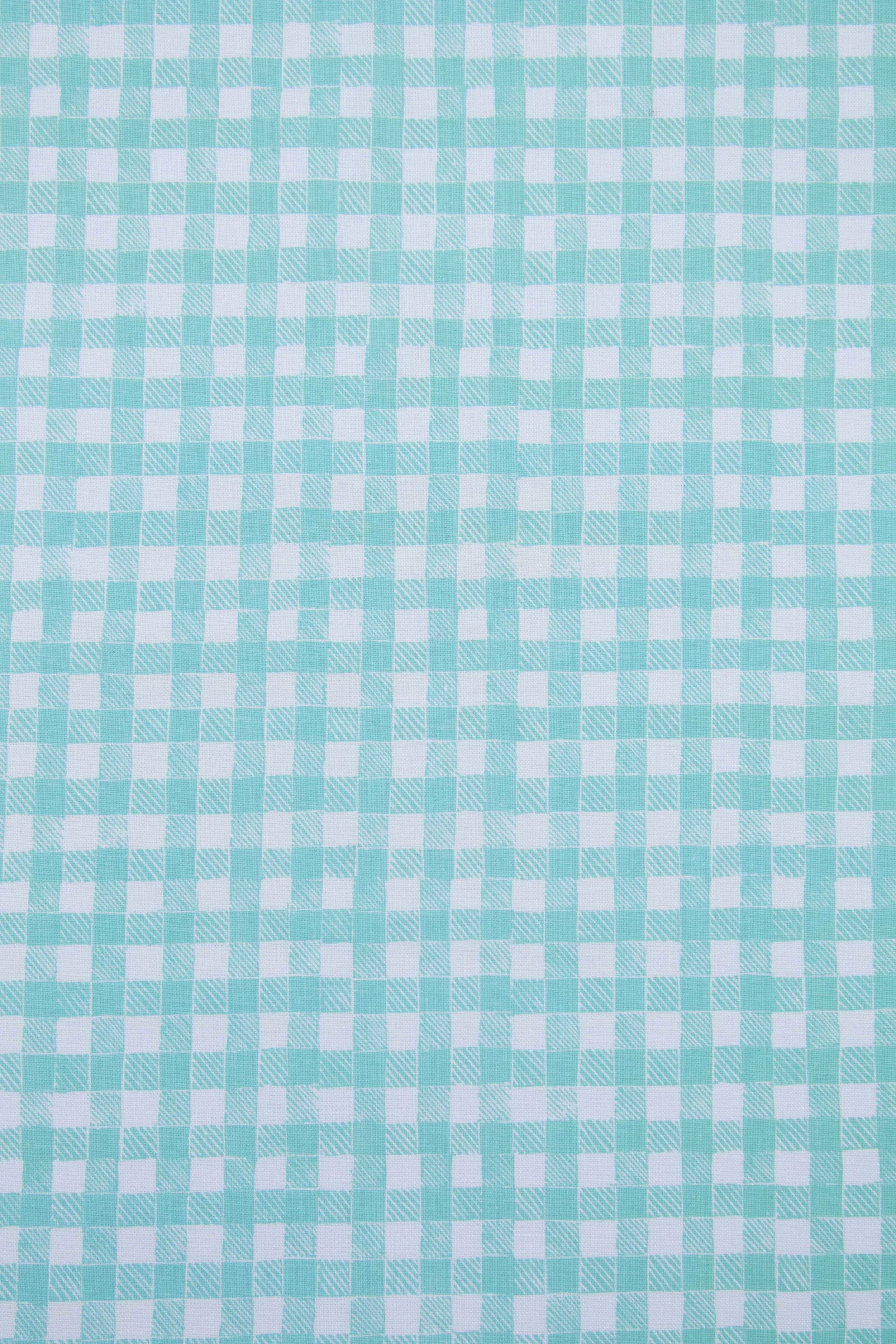 Block Print Gingham in Green, KF250-02