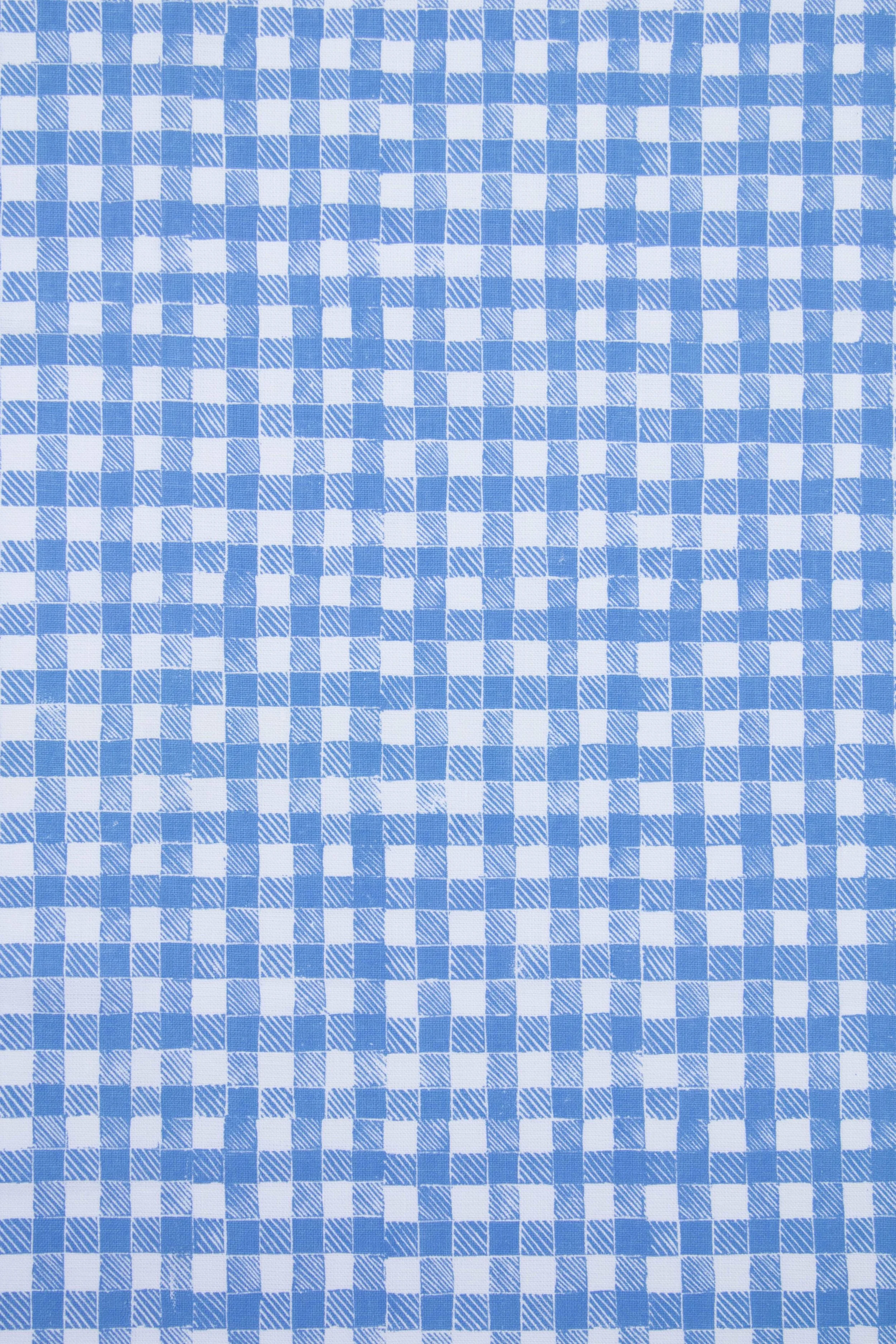 Block Print Gingham in Blue, KF250-01