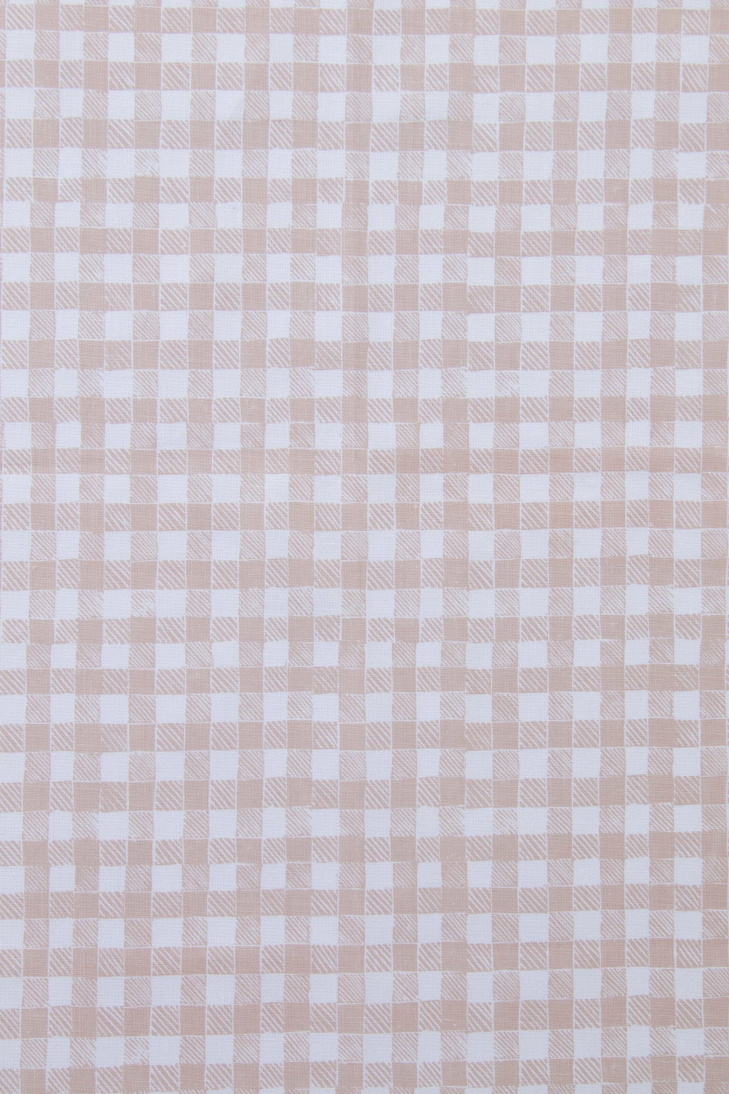 Block Print Gingham in Beige, KF250-04