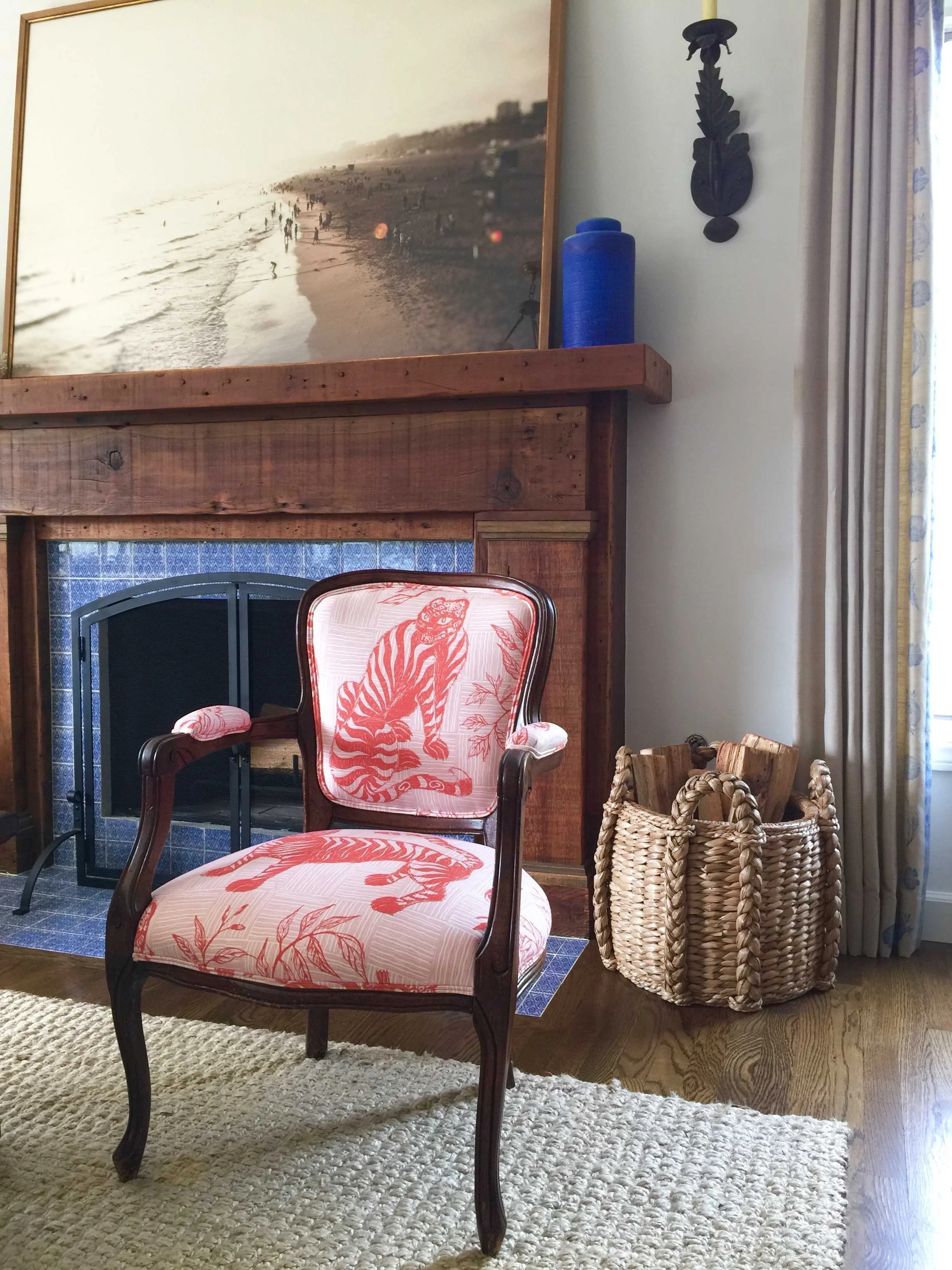 Tiger & Magpie Fabric in Carmine, Interiors by Sharon Lee