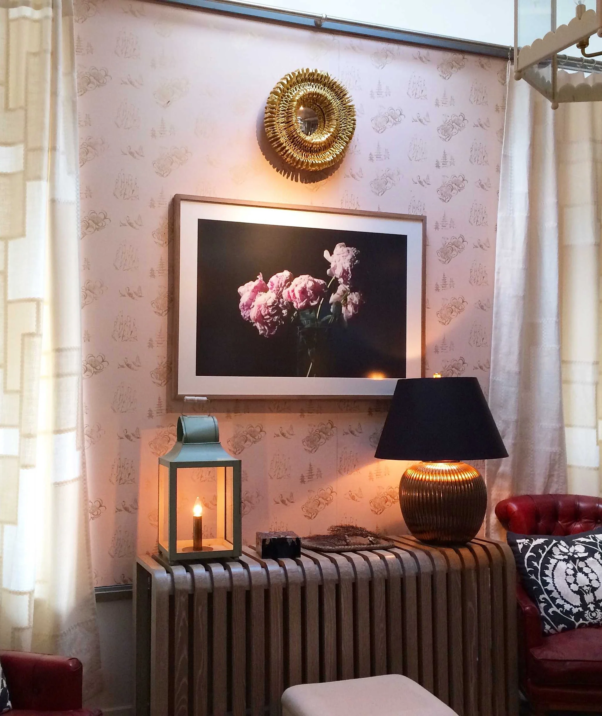 Toile Wallpaper in Blush, Harbinger Showroom