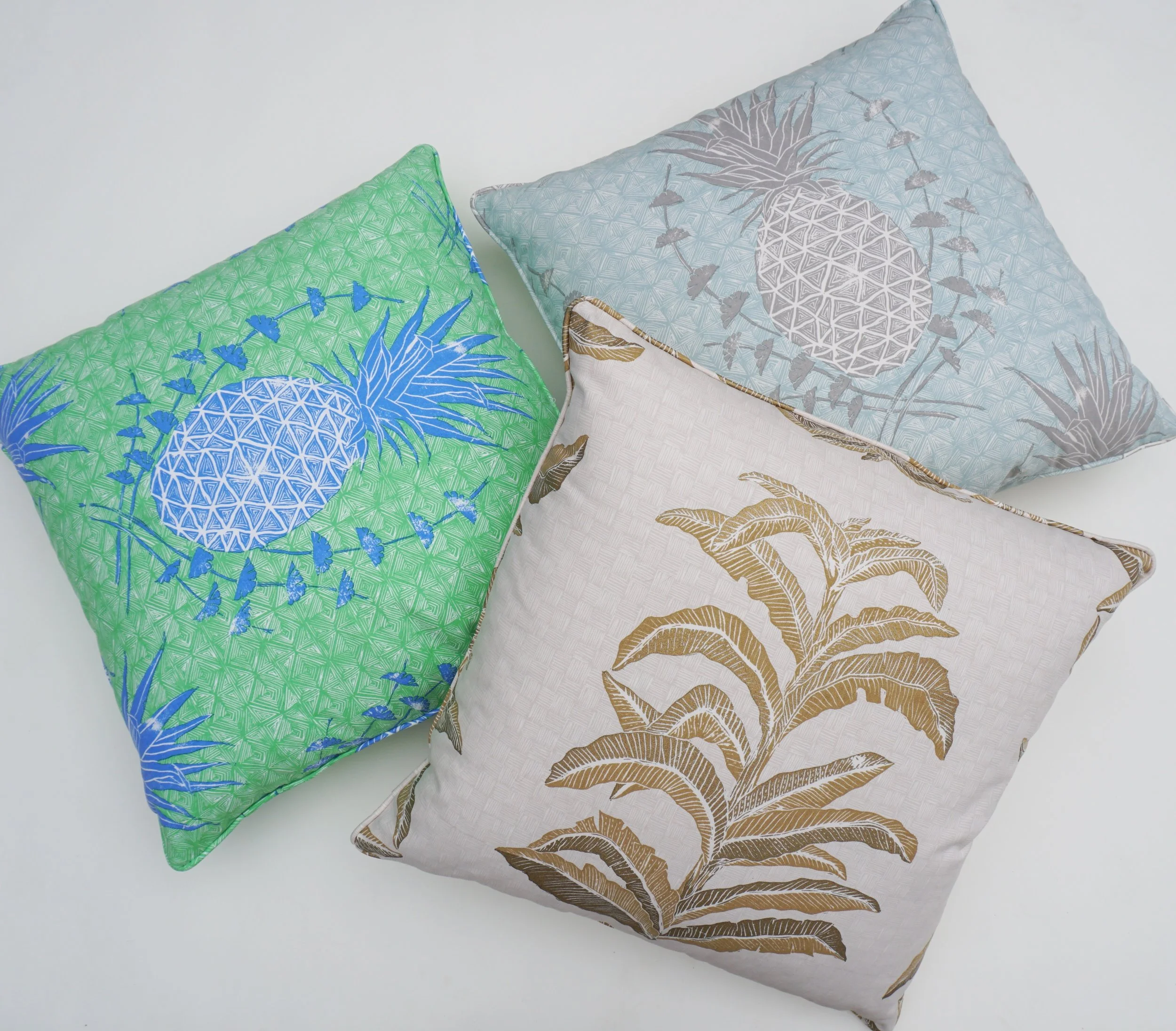 Royal Pineapple Pillows in Chandler and Celadon
