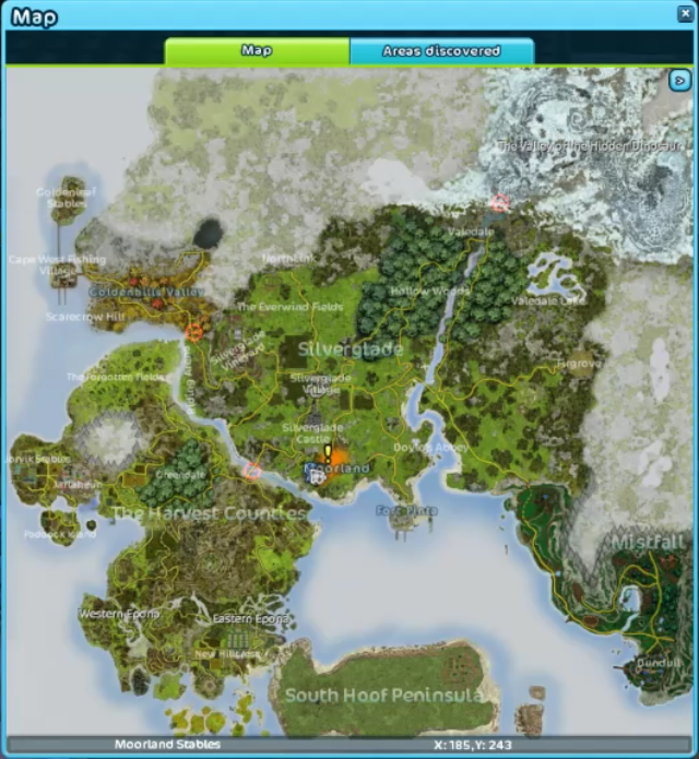 The Jorvik Map. I’ve only really visited the Moorland and Fort Pinta areas around the center of the map so far.