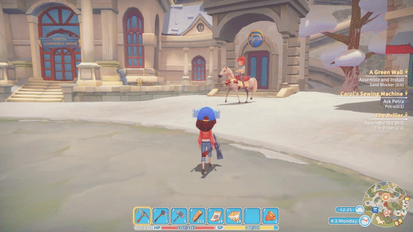 Some of the NPCs have their own named horses and can be seen riding them around the town.