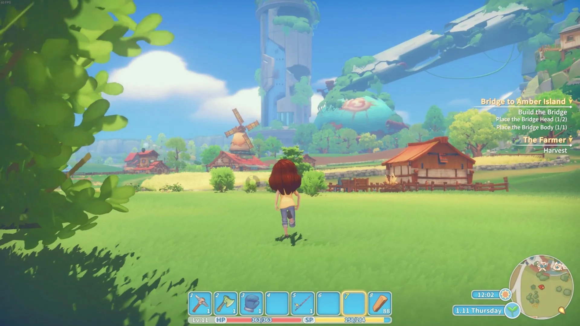 My Time at Portia takes place in a rather colorful post-apocalypse and its landscapes are pretty to look at.