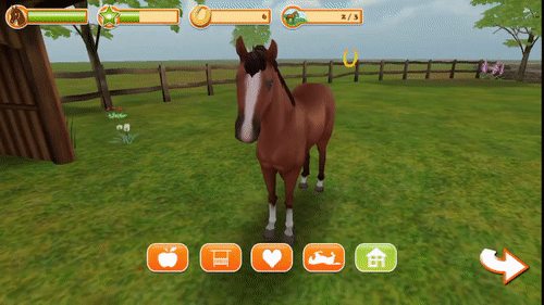 The pasture in Horse World was added once Inga joined the team