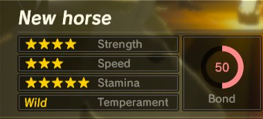 Horses you catch have different abilities.