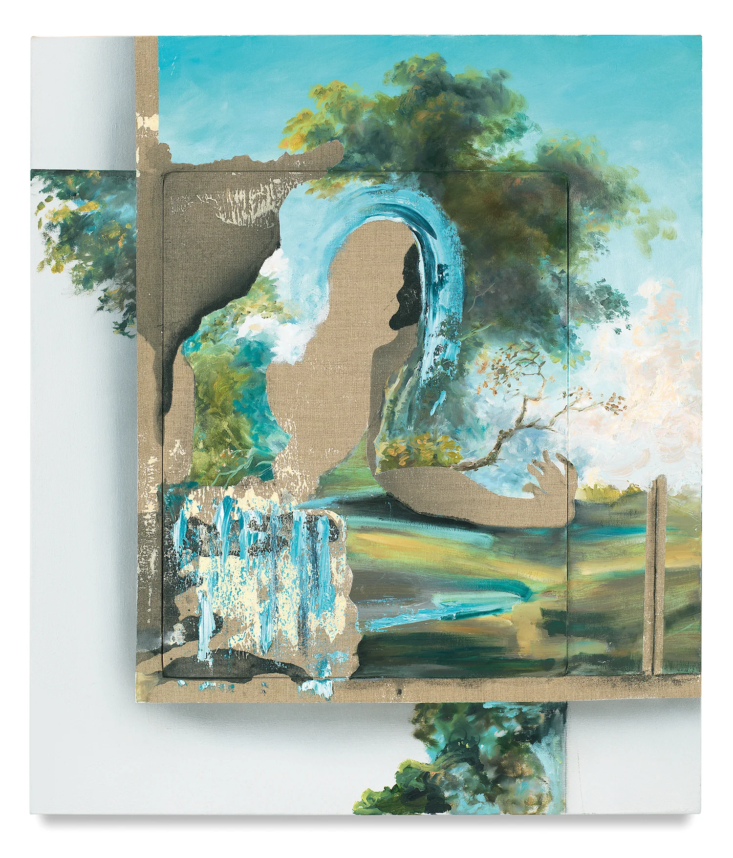 Stop Calling, Flashe, oil, charcoal and acrylic on linen, 30 x 25 inches, 2018