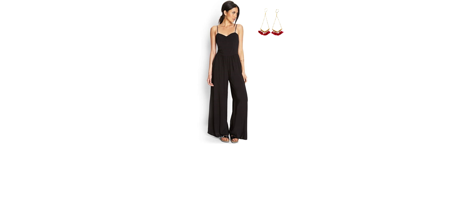 This jumpsuit is great for showing off the slender upper body and concealing the hips to create a harmonious figure.