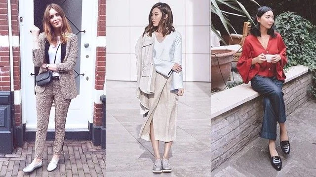 Wearing flats with business clothes, with skirts, and with jeans always a winner!