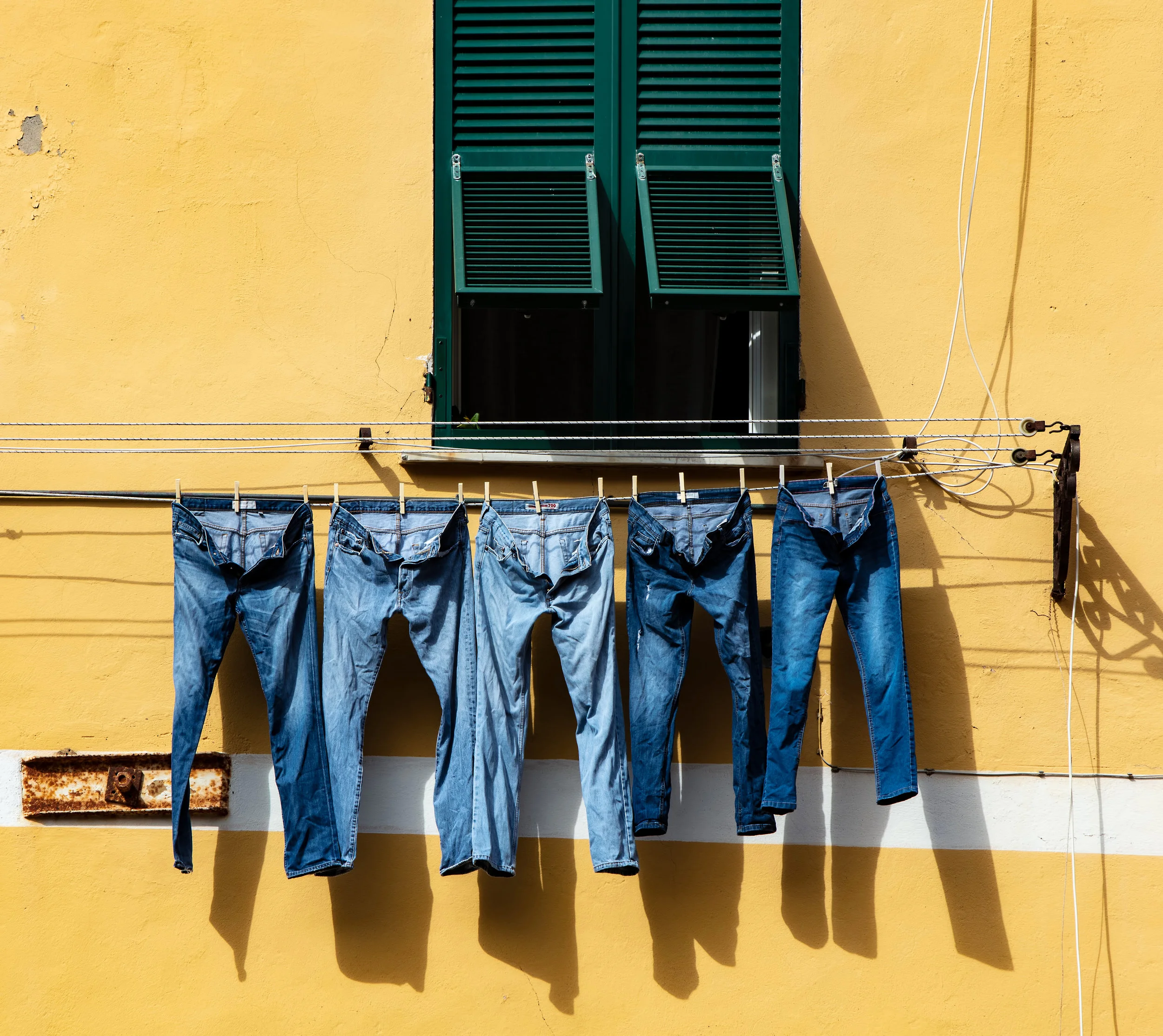 Line dry your denim. Never dry them in the dryer as it will shrink them and break them down more quickly.