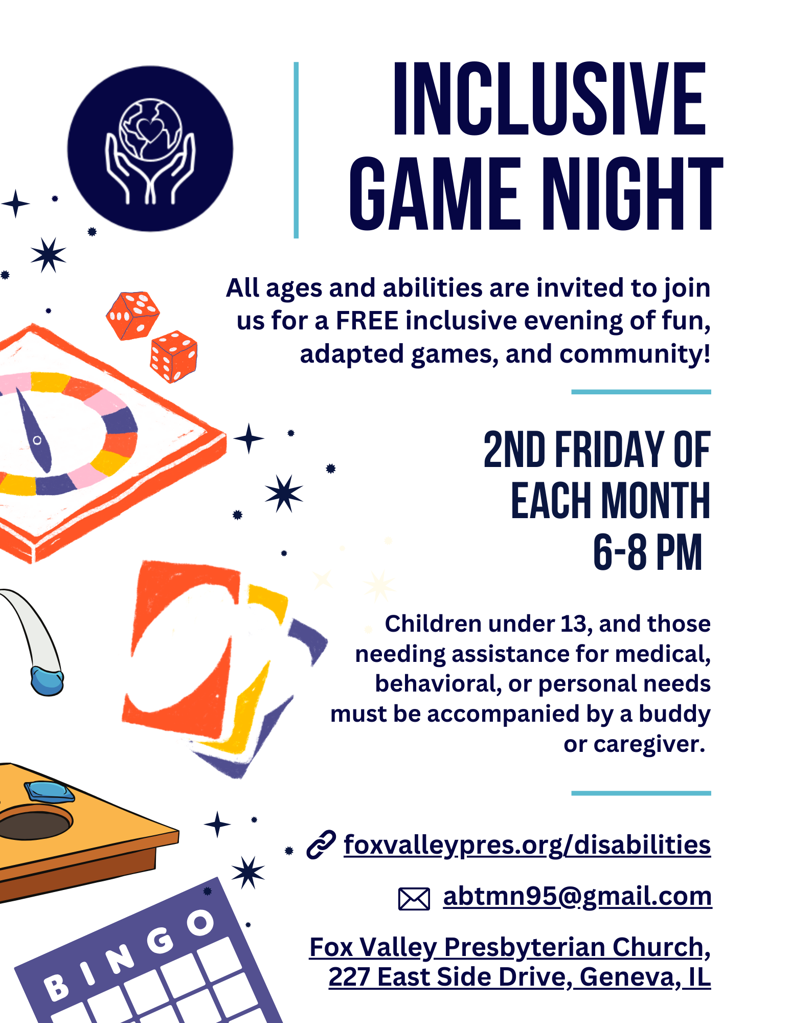 Inclusive Game Night - Great Hall, Room 4