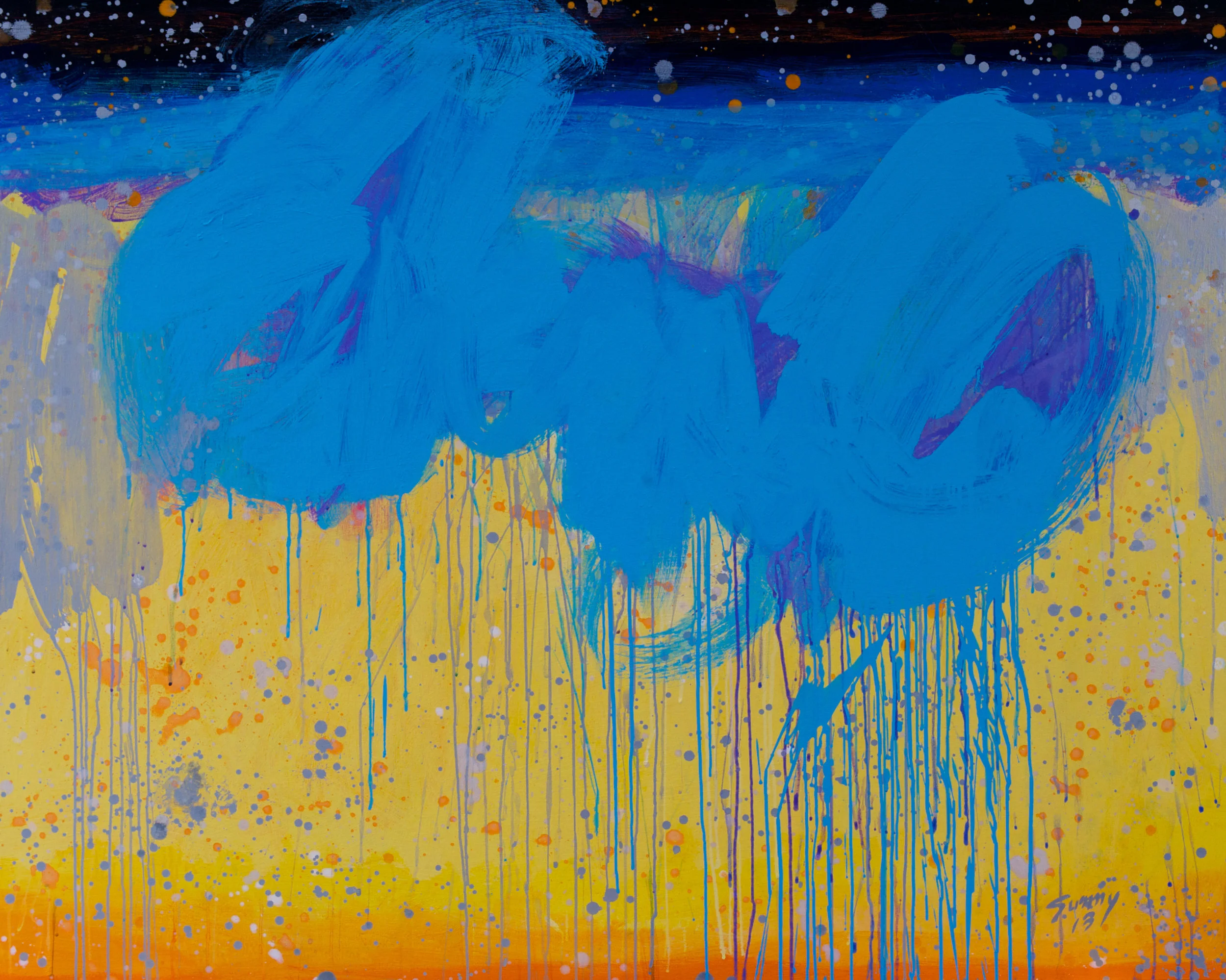 72 dpi Cosmic Dream 13-VI%0A2013%0AAcrylic on Canvas%0A48” h x 60” w%0A Acrylic on Linen%0A85” h x 198 ” w.jpg