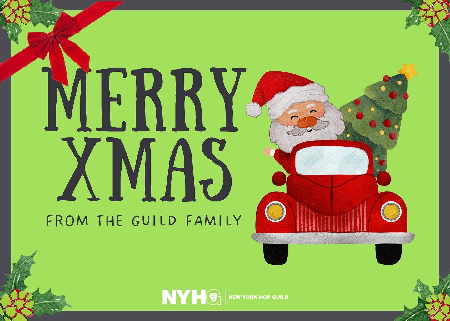We wish everyone a Merry Christmas and a Happy Holiday! 

Our team will be off until Tuesday December 27th and we&rsquo;ll be shipping until December 29th next week! 
.
.
.
.
#hopguild #nyhopguild #fruitguild #nyhops #thinknydrinkny #winterhopland #c