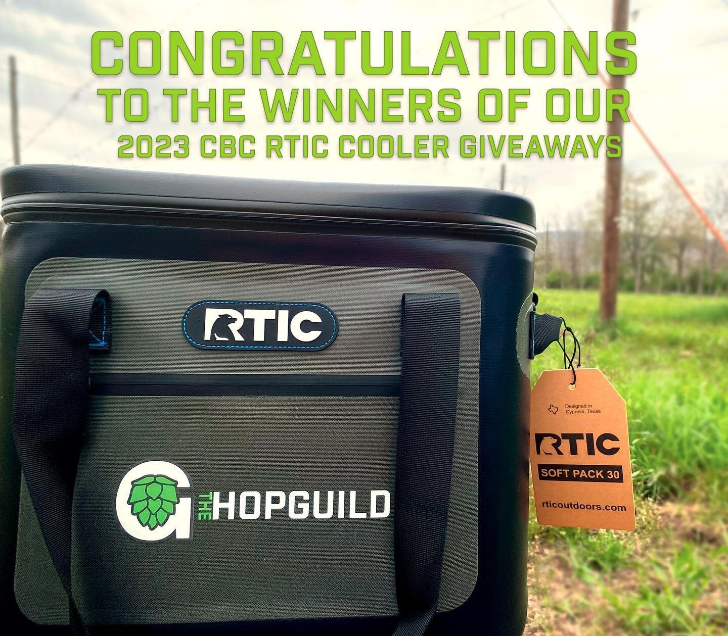 🚨ANNOUNCMENT!🚨 

Congratulations to the winners of the RTIC Cooler Giveaways that we hosted at the 2023 Craft Brewers Conference! These 30 can coolers will be perfect for keeping beers cold on the weekends! Branded with our logo, you&rsquo;ll alway