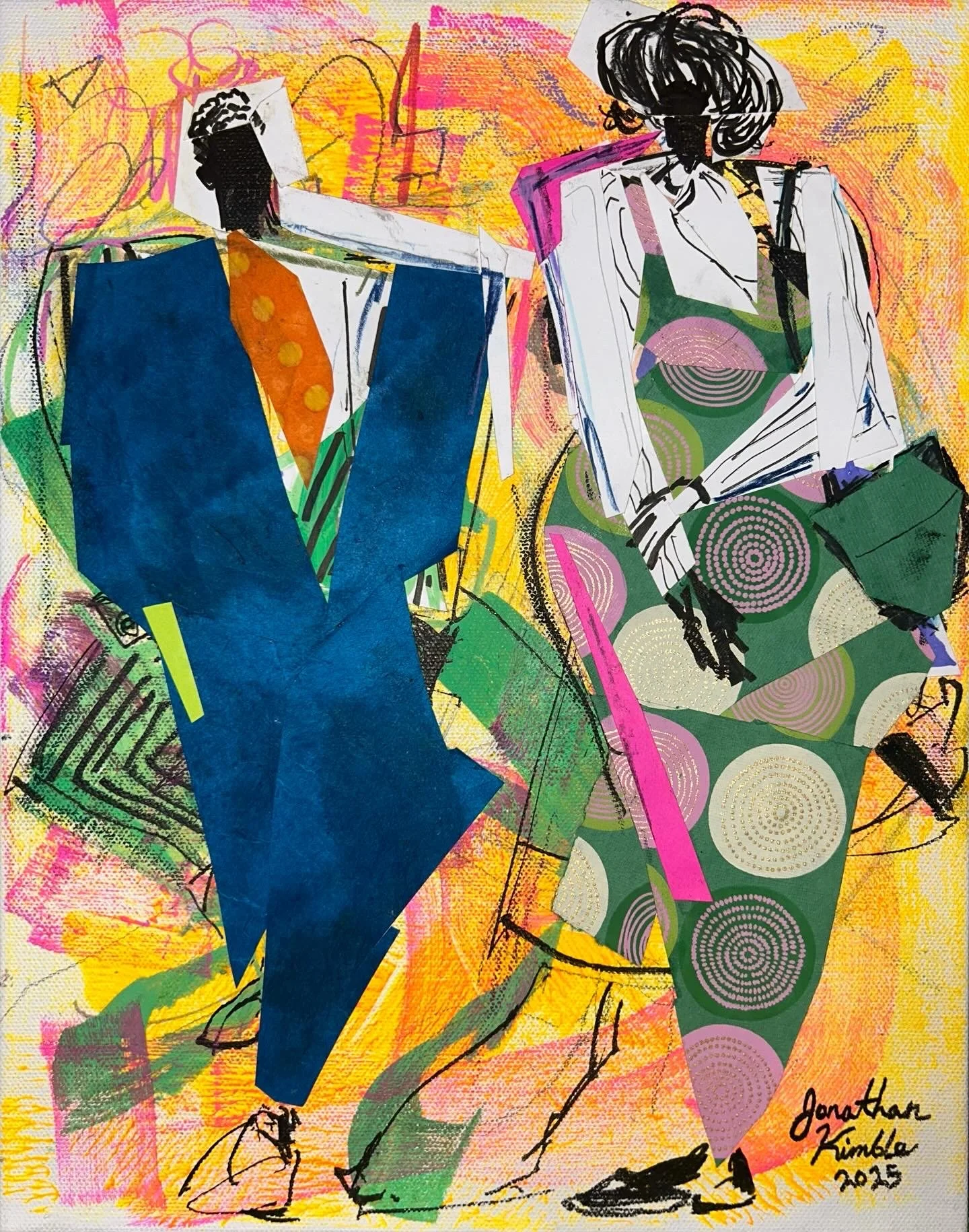 Can we go together?—2025; Mixed Media on Canvas; 11in. x 14in. 