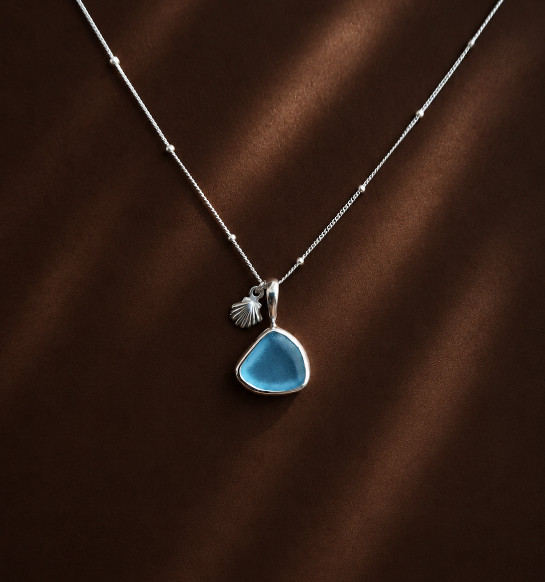 Sapphire Blue Sea Foam Necklace
