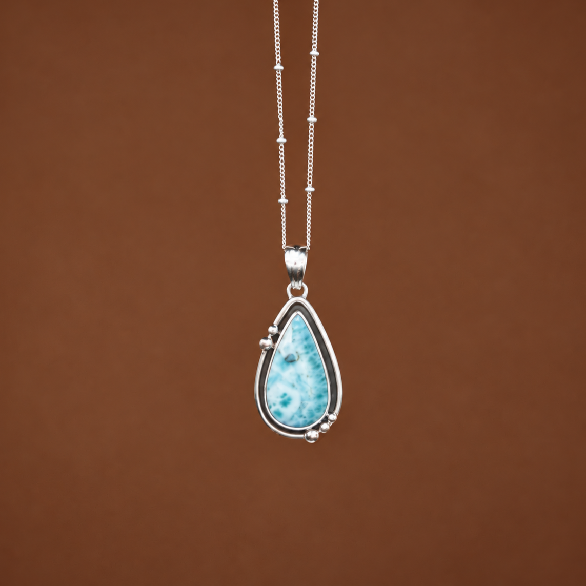 Larimar Necklace SILVER/GOLD