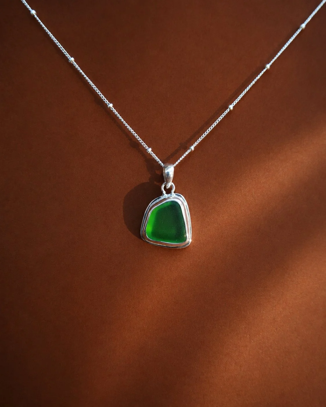 Emerald Green Sea Foam Necklace