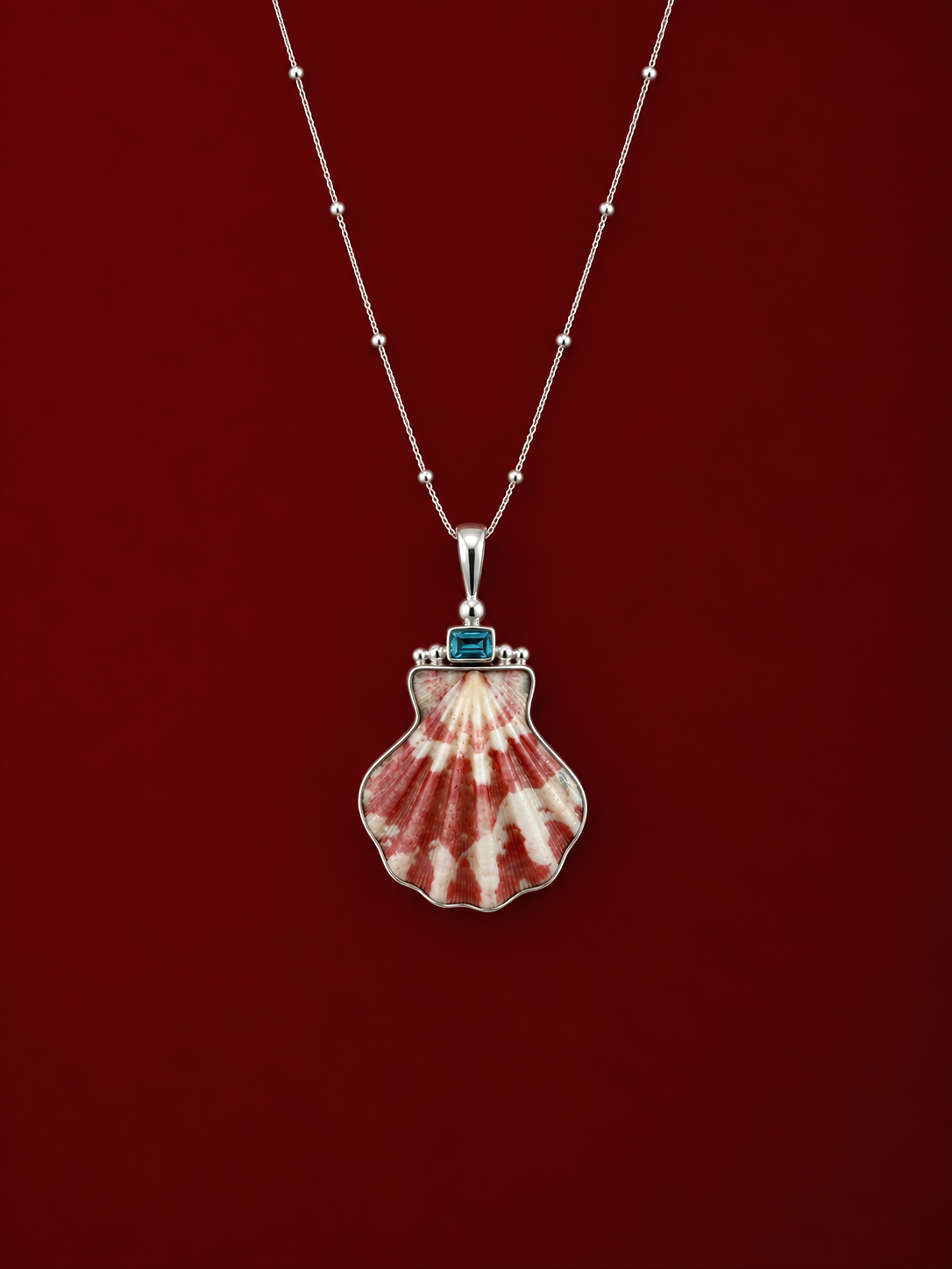 Silver Decatopecten and Aquamarine