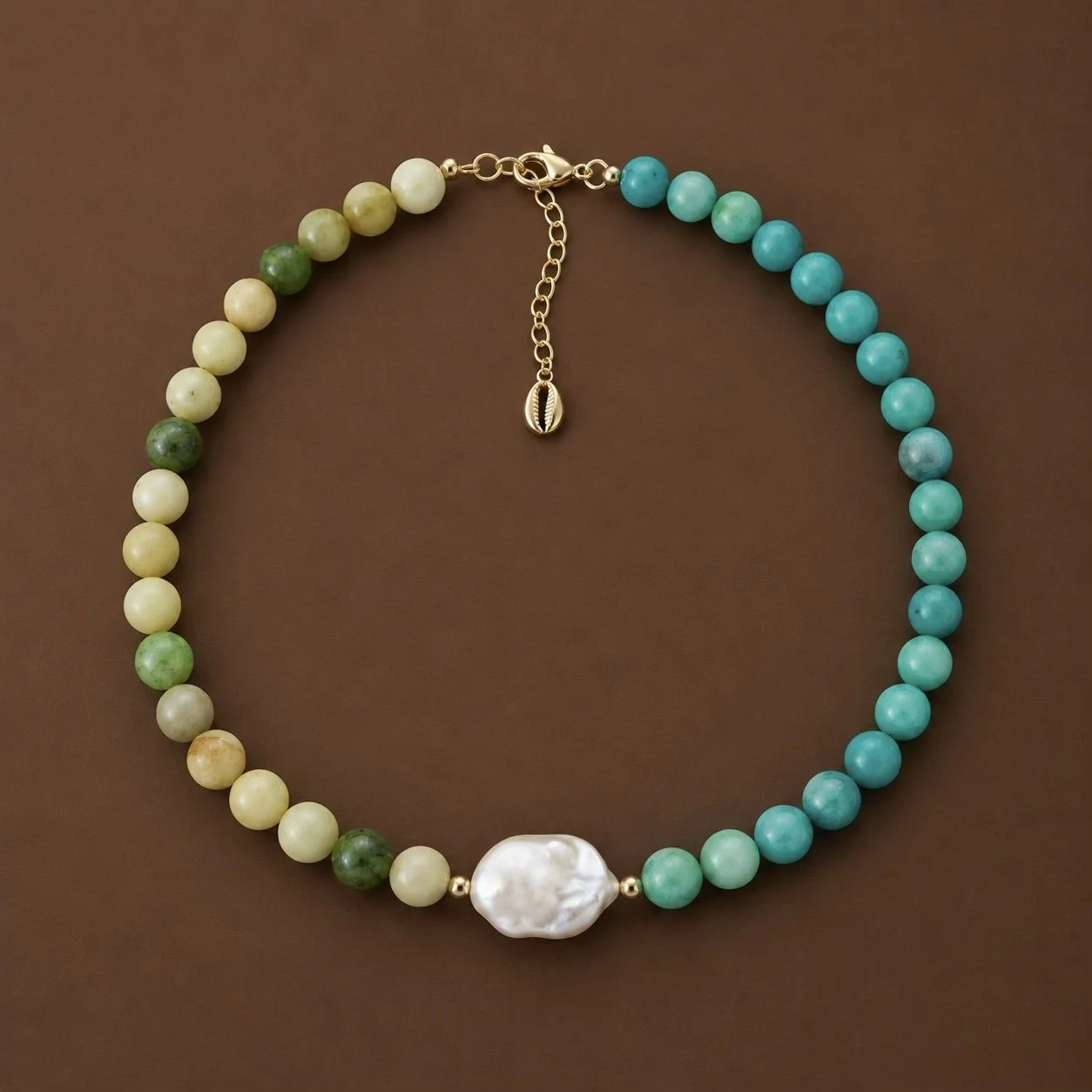 Maldive Blue Pearl Glass Bead Necklace