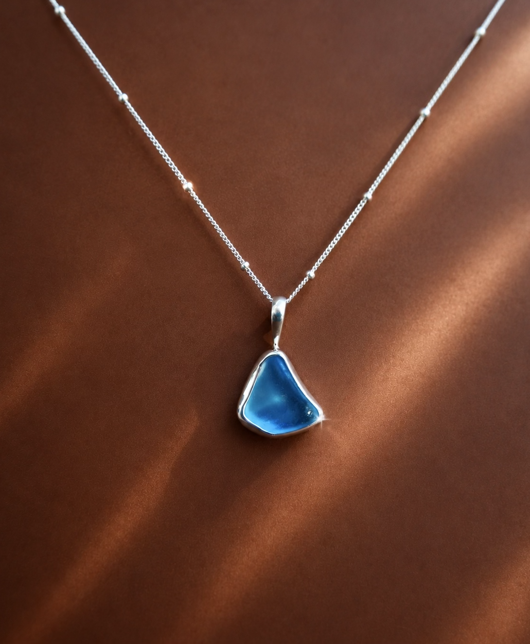 Sapphire Blue Sea Foam Necklace