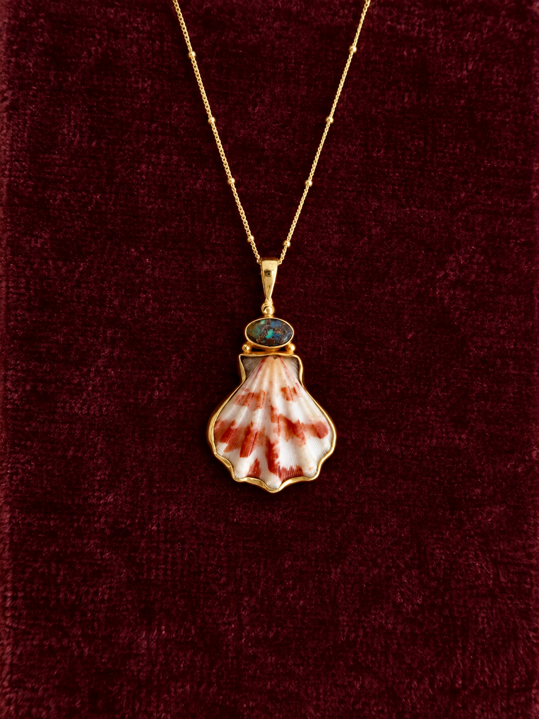 Decatopecten and Opal Pendant