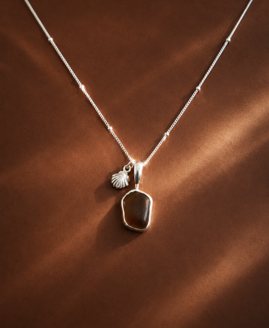 Chestnut Brown Sea Foam Necklace