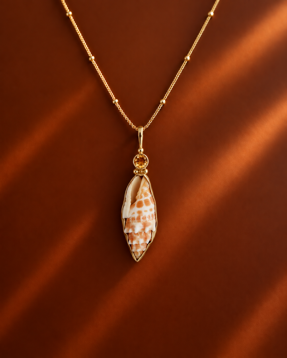 Citrine and Mitre Shell Pendant