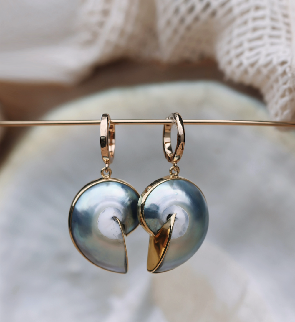 Deep Sea Nautilus Earrings Gold/Silver