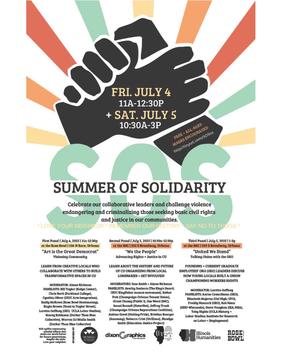Check out the upcoming Summer of Solidarity Panels this upcoming weekend!

Especially the third panel: &quot;United We Stand&quot; Talking Union with the GEO. University of Illinois Graduate Employee Organization (GEO) founding organizers from the 19