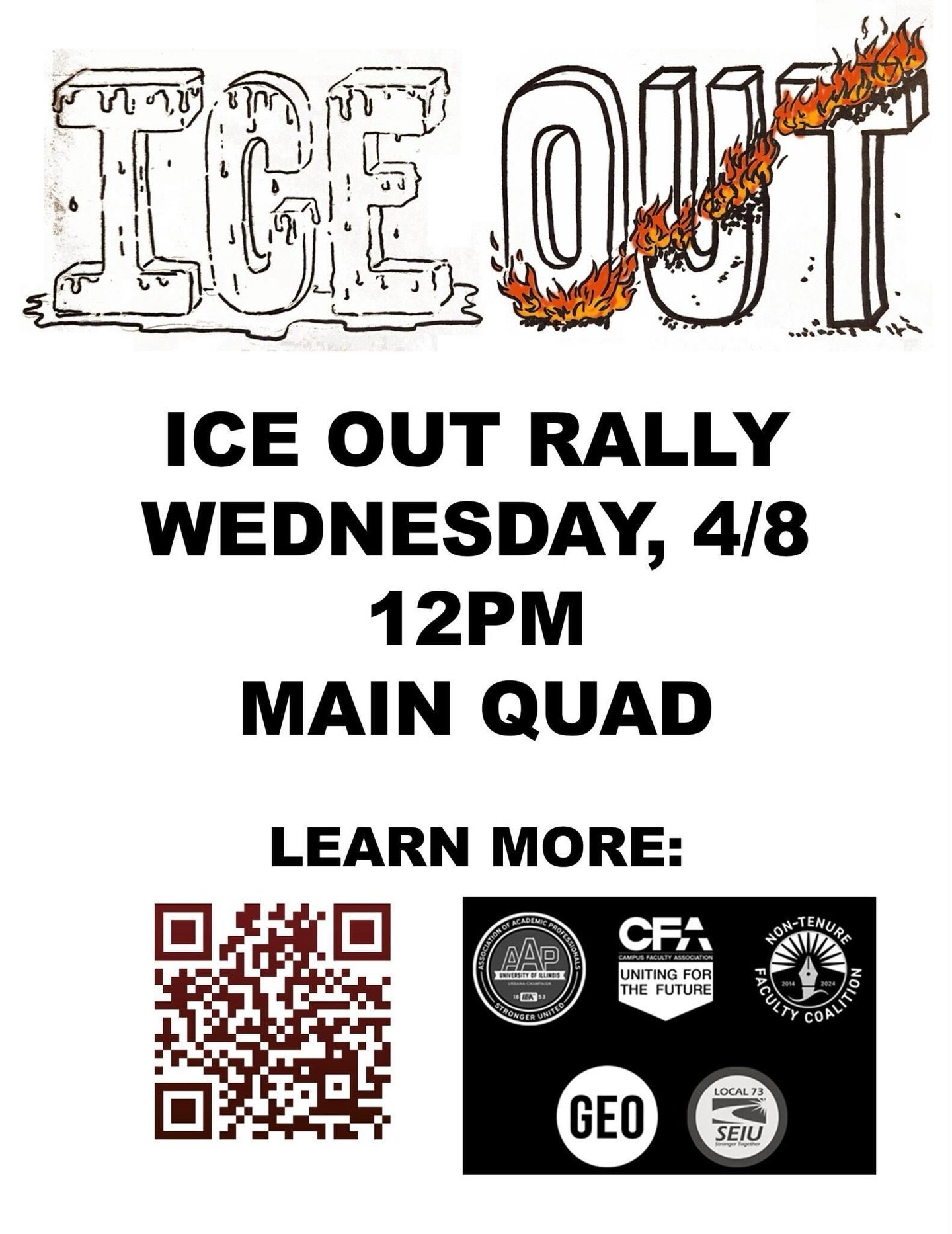 To the University of Illinois, we say ICE OUT!

📍On Wednesday April 8th, join the Campus Labor Coalition at 12pm on the main quad to demand that the University DROP ICE and support their international, immigrant, and non-citizen students, faculty, a