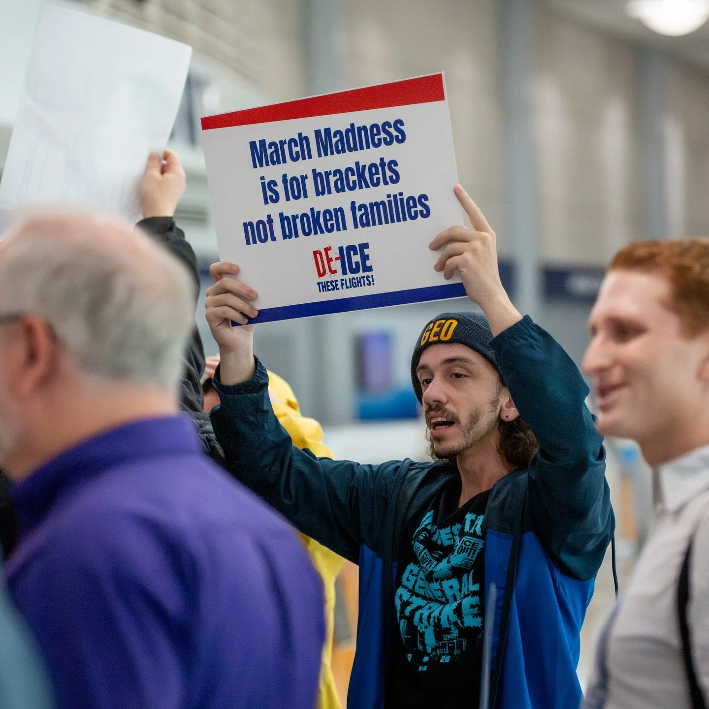 On Saturday, GEO together with SEIU held a press conference to talk about our demands to protect students against ICE violence.

We now need YOUR support!

1️⃣ Join us and the Campus Labor Coalition at a RALLY to support the demands that we voted to 