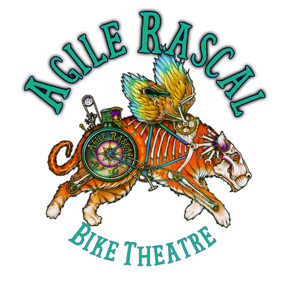 Square Rascal Logo Agile Rascal Bicycle Touring Theatre Presents CHAI CHAI by Anooj ...