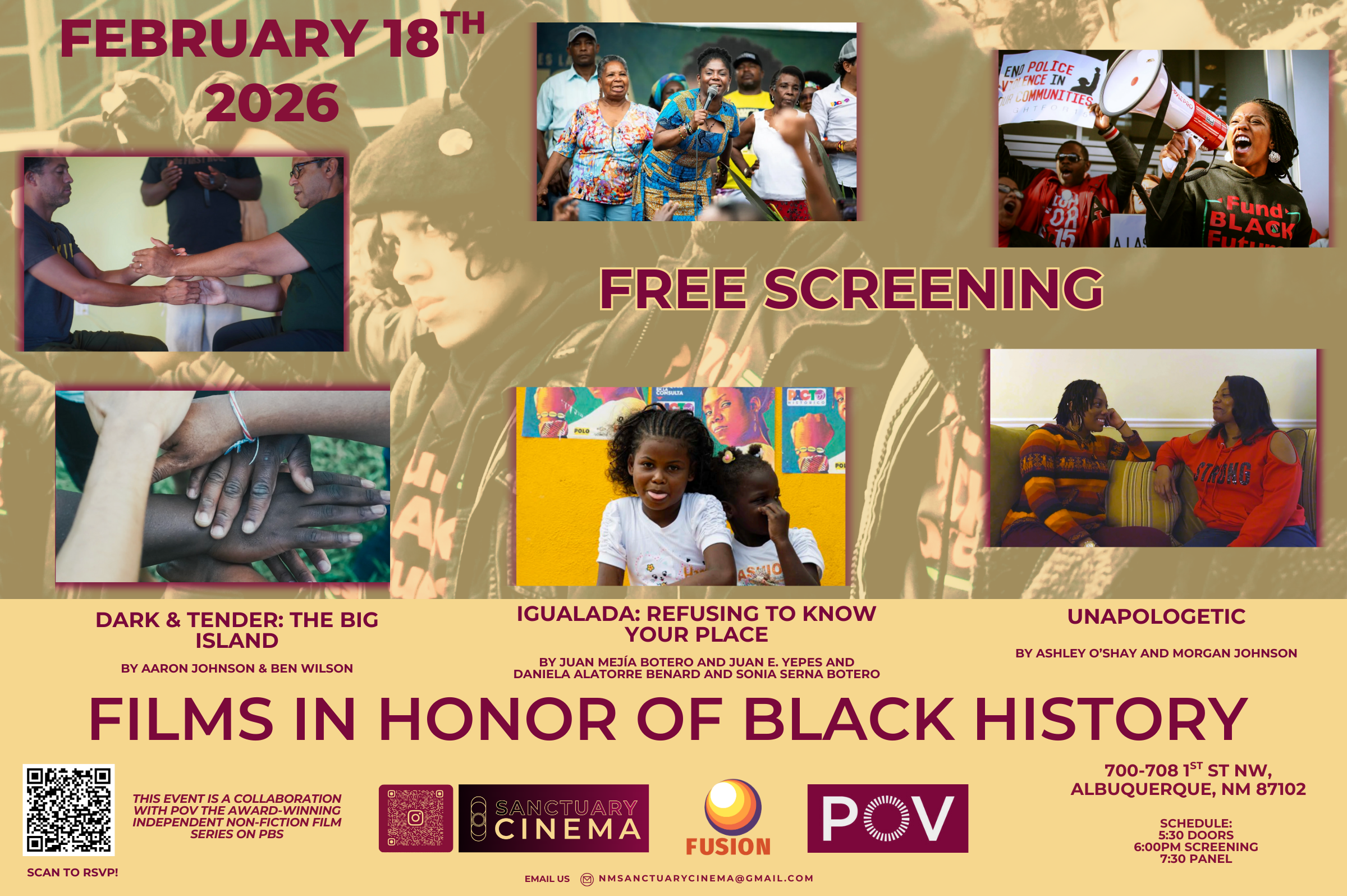 Sanctuary Cinema Explora, W.K. Kellogg Foundation, X Studio &amp; FUSION Present a Screening of IGUALADA: REFUSING TO KNOW YOUR PLACE; UNAPOLOGETIC;&nbsp; and DARK &amp; TENDER: THE BIG ISLAND